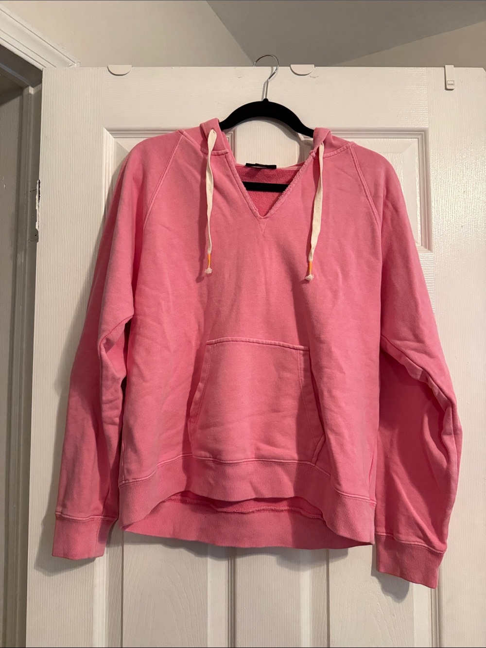 J.Crew Pink Hoodie Sweatshirt - Casual V-Neck Pullover